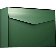MEFA Briefkasten Stahl pulverbeschichtet BxHxT 430x312x178 mm Letter 111 Moosgrün RAL 6005 semimatt ohne Namensschild mit Klappe-thumb-0