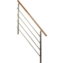 Geländer aus Edelstahl mit Holzhandlauf