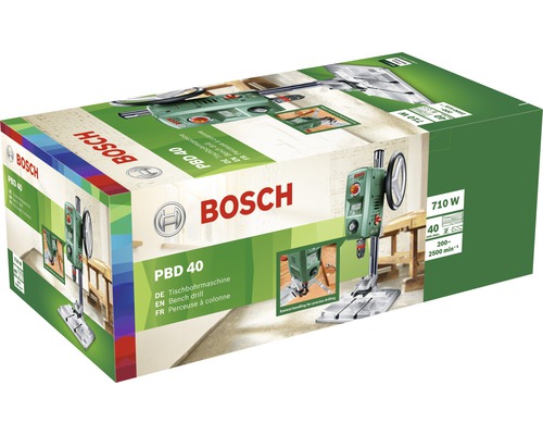 Verpackung einer Bosch PBD 40 Tischbohrmaschine