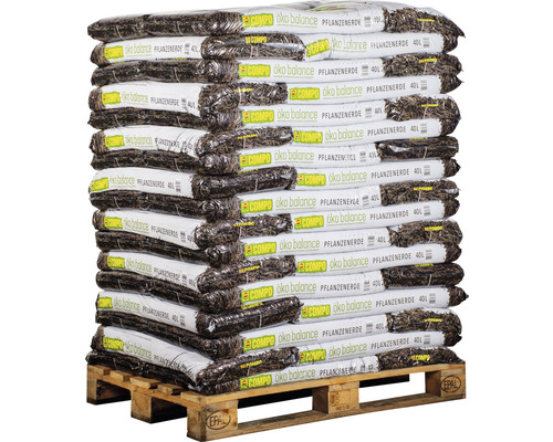 Pflanzerde COMPO öko balance (51 Sack x 40 Liter = 2,04 m³) 1 Palette torffreie, vegane Bio-Universalerde