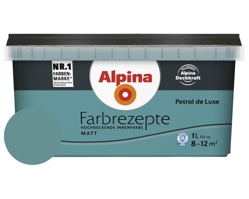 Alpina Wandfarbe Farbrezepte Petrol de Luxe 1 l