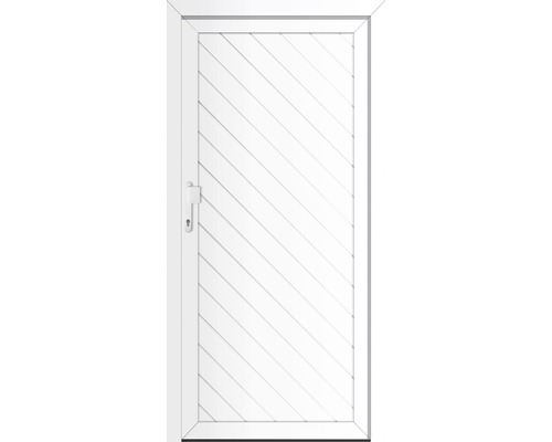 Weiße Tür mit diagonalem Muster und Griff