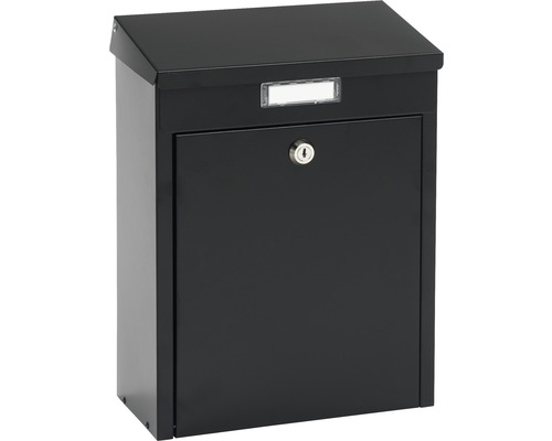 Briefkasten aus Metall mit Schloss und Namensschild