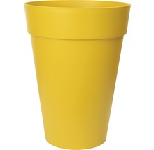 Gelber Pflanztopf aus Kunststoff