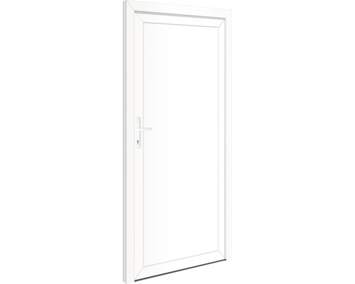 Nebeneingangstür Delaware 980 x 1980 mm links mit 5-fach Veriegelung (weiß) Weiße Kunststofftür mit Griff
