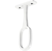 Schrankrohrmittelträger für ovale Rohre Ø 15x30 mm weiß 25 Stück