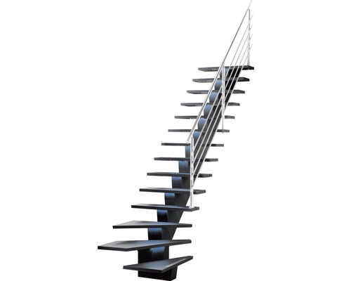 Freitragende Treppe mit Metallgeländer