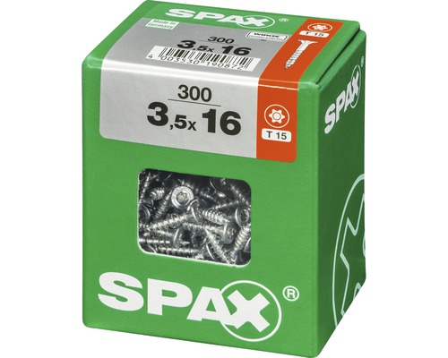 Spax Schrauben 3,5x16 mm, 300 Stück in einer Packung