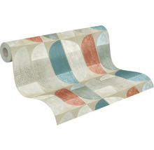 Vliestapete 37531-1 Geo Nordic Grafik blau rot