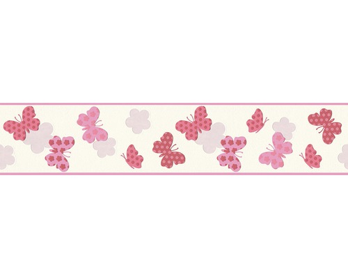 Bordüre 36858-1 Only Borders Schmetterlinge rosa 5 m x 13 cm Bordüre mit Schmetterlingen und Wolken