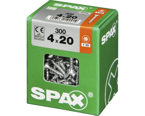 Spax Schrauben 4x20 Millimeter, 300 Stück in grüner Verpackung