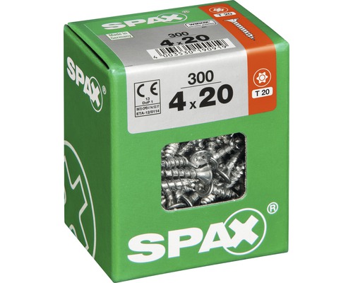 Packung mit 300 SPAX Universalschrauben, 4 x 20 Millimeter