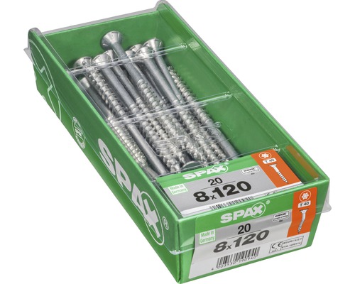 Spax Schrauben 8x120 Millimeter in einer Verpackung