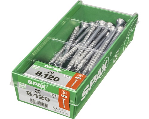 Spax Schrauben 8x120 Millimeter, 20 Stück in Kunststoffverpackung