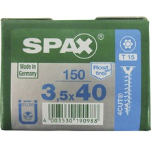 SPAX Schraubenpackung 3,5x40 mit 150 Stück aus Edelstahl rostfrei
