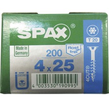 Spax Universalschrauben 4 x 25 Millimeter, 200 Stück, Edelstahlausführung, Rostfrei