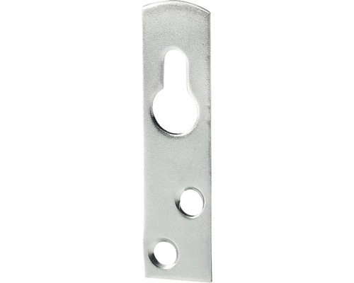 Schrankaufhänger mit Schlüssellochung, verzinkt 60x15 mm, 50 Stück Befestigungsblech mit Schlüssellochaufhängung und zwei Bohrlöchern