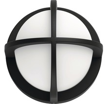 Runde schwarze Wandleuchte mit Schutzgitter