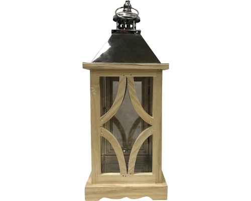 Holzlaterne mit Metalleinsatz