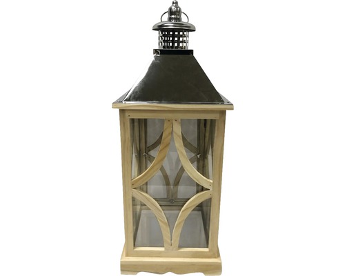 Dekorative Holz Laterne mit Metallelementen