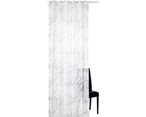 Vorhang mit Gardinenband Script schwarz-weiß 140x255 cm