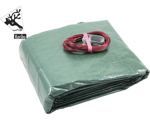 Grüne Abdeckplane mit Kabel und Kabelverbinder