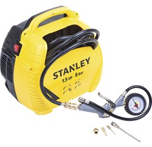 Mobiler Kompressor Stanley inkl. Reifenfüller, 3m Druckluftschlauch und 3x Adapter