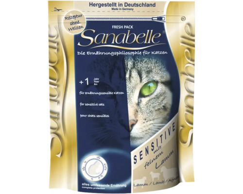 Sanabelle Sensitive Katzenfutter mit Lamm, Rezeptur ohne Weizen