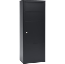 MEFA Paketbriefkasten Stahl verzinkt BxHxT 385/1043/230 mm Hazel 477 Tiefschwarz RAL 9005 Entnahme vorne