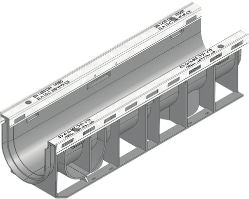 Hauraton Recyfix Plus 100 Entwässerungsrinne Unterteil Typ 0105 aus PP 500 x 147 x 135 mm