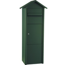 MEFA Paketbriefkasten Stahl pulverbeschichtet BxHxT 340/1100/282 mm Pine 485 Tannengrün RAL 6009 glänzend Entnahme vorne