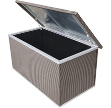 Geöffnete Aufbewahrungsbox mit Rattanoptik