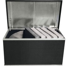 Geöffnete Aufbewahrungsbox mit Kissen