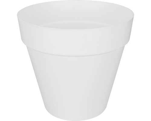 Weißer Blumentopf aus Kunststoff