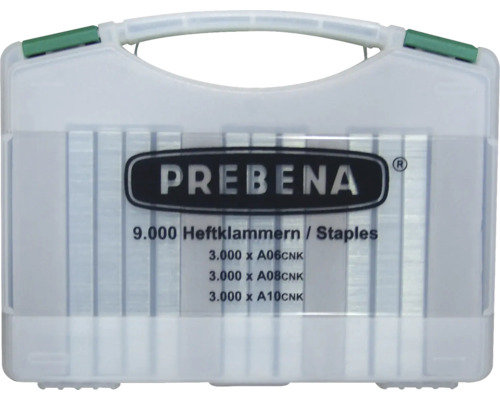 PREBENA Heftklammern-Set mit 9000 Stück A06CNK, A08CNK und A10CNK
