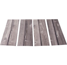 Vier Paneele mit Holzoptik für Wand oder Boden