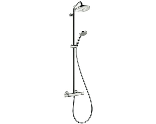 Duschsäule inkl. Thermostat hansgrohe Croma Showerpipe 220 1jet chrom 27185000 Duschsystem mit Kopf- und Handbrause