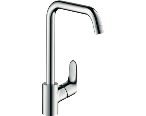 Küchenarmatur mit Einhebelmischer hansgrohe Focus E chrom glänzend 31820000