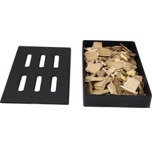 Räucherbox aus Metall mit Räucherchips und Deckel