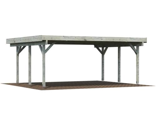 Holzcarport mit Flachdach und Pfosten