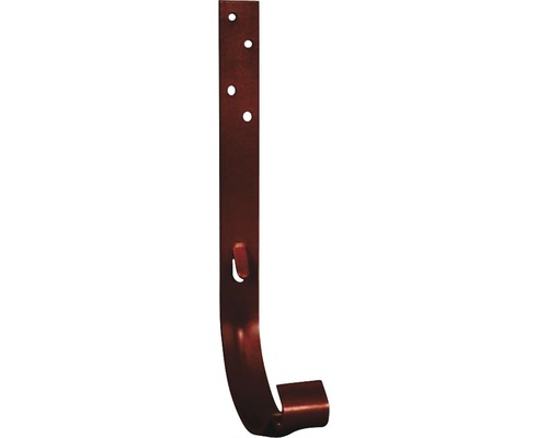 PRECIT Rinneneisen Stahl Schokoladenbraun RAL 8017 NW 125 mm 210 mm Dachrinnenhaken aus Metall mit Löchern zur Befestigung