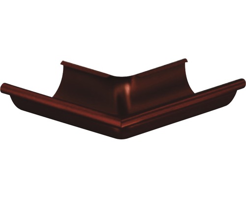 PRECIT Aussenwinkel Stahl halbrund 90 Grad Schokoladenbraun RAL 8017 NW 125 mm Dachrinnenwinkel für die Installation von Dachrinnen
