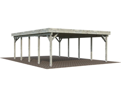 Doppelcarport Palmako Karl 40,6 m² 600 x 762 cm tauchgrundiert grau