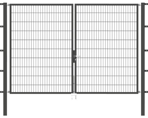 Stabgitter-Doppeltor ALBERTS Flexo 300 x 200 cm inkl. Pfosten 8 x 8 cm anthrazit