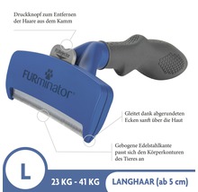FURminator Fellpflegekamm für langhaarige Hunde, Größe L