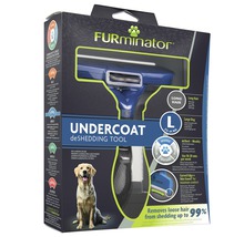 FURminator Unterfell Deshedding Werkzeug für Hunde, Größe L, zur Entfernung von losen Hundehaaren