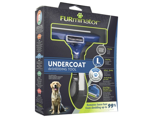 FURminator Unterfell Deshedding Werkzeug für Hunde, Größe L, zur Entfernung von losen Hundehaaren