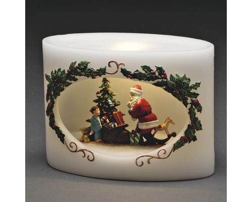 LED Kerze Konstsmide Weihnachtsmann mit Kind batteriebetrieben 19x14x9,8 cm neutralweiß Dekorative LED-Kerze mit Weihnachtsmotiv, inklusive Weihnachtsmann und Kind