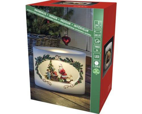 Verpackung einer LED-Tischdekoration mit Weihnachtsmotiv