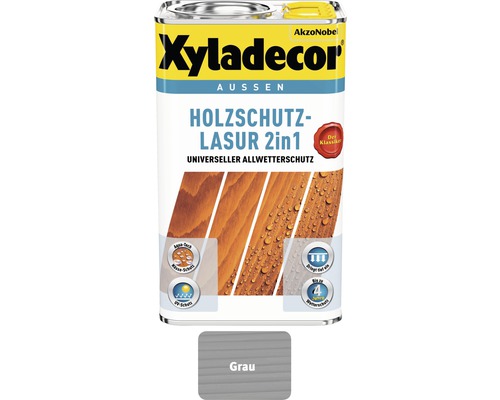 Xyladecor Holzschutzlasur 2in1 Grau Dose